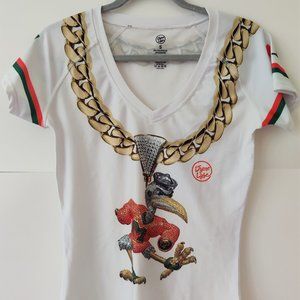 Dyme Lyfe University Of Miami Hurricanes U Gold Chain T Shirt Poly Spand…